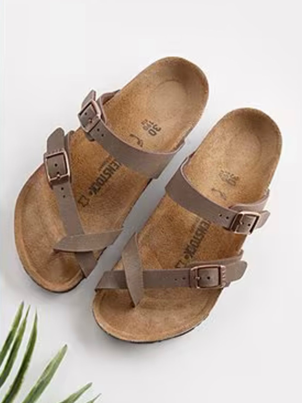 Birkenstock Miyari Kids Taupe Brown Strappy Toe-Loop Sandals